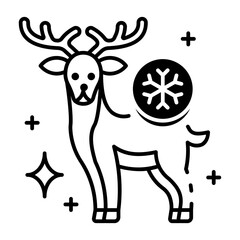 This Reindeer icon is suitable for Christmas Party.