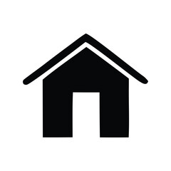 Simple Black Home Icon Minimalist Design for Real Estate, Architecture, and Navigation