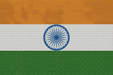 Vibrant tricolor flag with saffron, white, and green bands, featuring a central navy blue wheel.