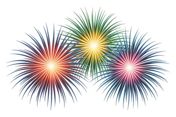 Vibrant fireworks burst with colorful light, creating a dazzling display of celebration.