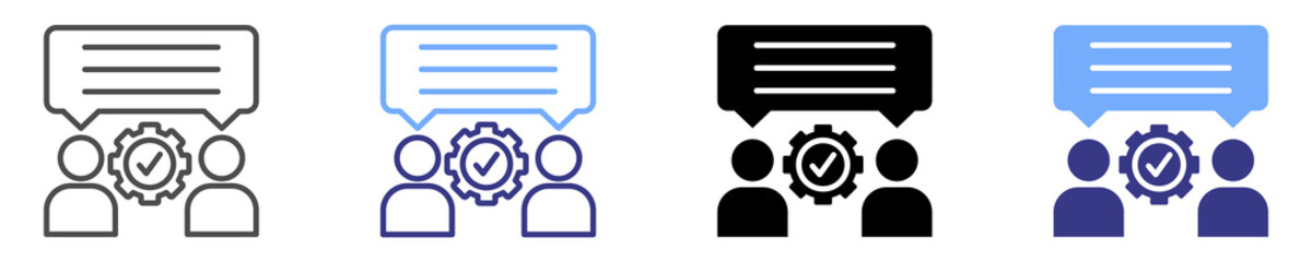 interpersonal skills icon set multiple style