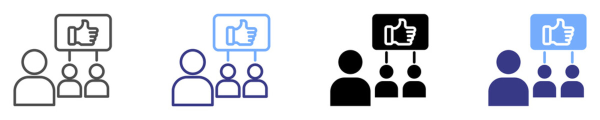 social media interaction icon set multiple style