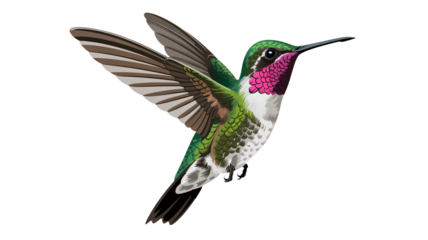 Vibrant hummingbird with spread wings in flight, nature's tiny marvel