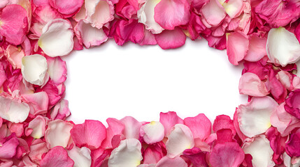 pink and white rose petal border frame
