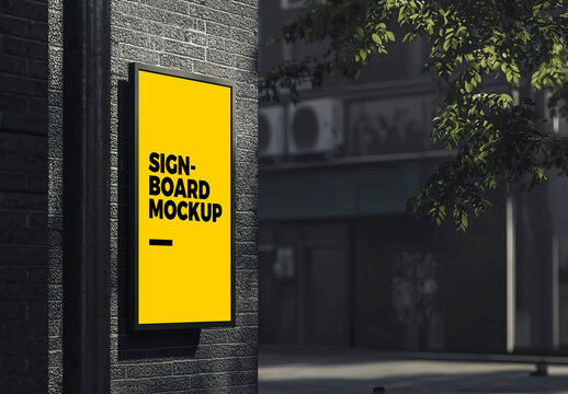 Signboard Mockup Template