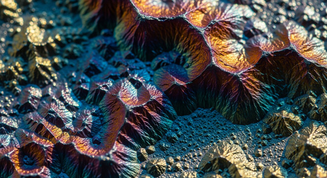 Rare earth meteorite alloy of precious metals in rainbow color.