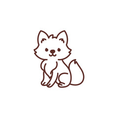 Minimal Outline Forest Fox Icon