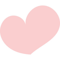 Simple Pink Heart Shape Isolated on Transparent Background Illustrative Design Element