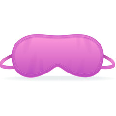 Simple Pink Sleep Mask with Elastic Straps on a Transparent Background