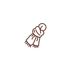 Outline Cozy Autumn Scarf Icon