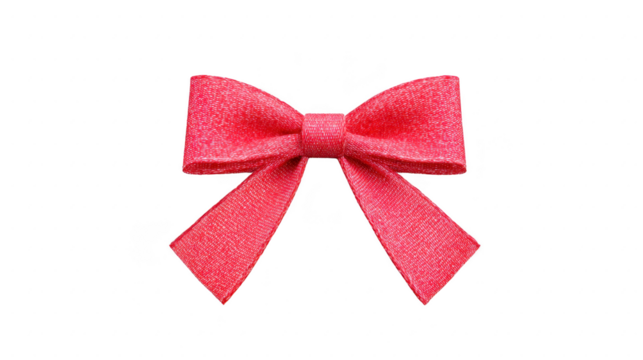 Pink bow ribbon decorative accessory isolated on transparent background elegant and festive suitable for gift wrapping celebration party or fashion accent