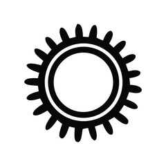 Stylized Sun Icon with Radial Rays