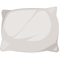 Simple White Pillow Illustration With Subtle Gray Shading Perfect For Comfort And Sleep Related Themes