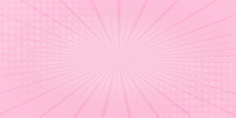 Obraz premium Abstract Pink rays shiny background with halftone.