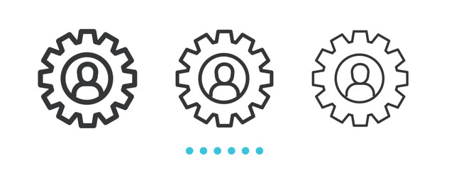 User Setting gear icon. Thin line icon vector
