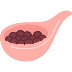 Simple Spoon Filled With Dark Brown Beans Against A Clean White Background Ideal For Food And Health Content