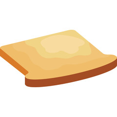 Simple Toasted Bread Slice With Golden Brown Crust and Light Yellow Interior on a Transparent Background