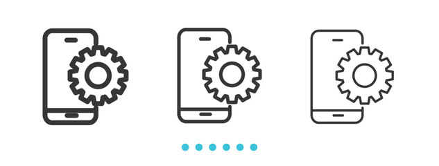 Mobile Settings icon. Thin line icon vector