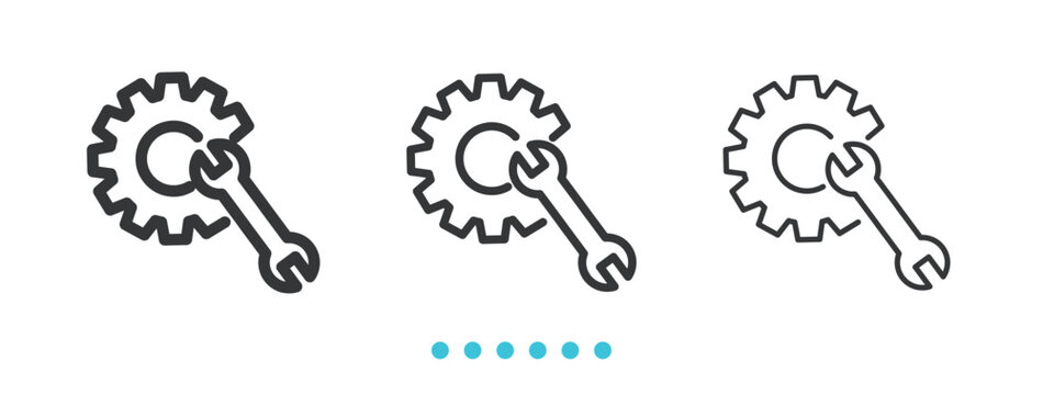 Maintenance Settings icon. Thin line icon vectori