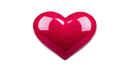 Fototapeta premium Red heart glossy surface isolated on transparent background symbol of love romance passion affection shiny decorative emotional happiness