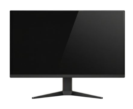 Modern Flat Screen Computer Monitor Display Device with Sleek Black Bezel and Stand - Powered by Adobe