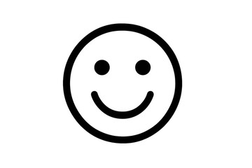Fototapeta premium Smiley face line art icon representing happiness and positive emotion on transparent background