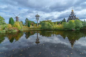 Windmill in Germany - An authentic wooden windmill High quality photo. International Museum Gifhorn

