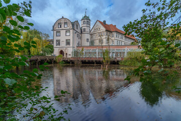 Obraz premium Gifhorn Castle (German: Schloss Gifhorn) is a castle in Gifhorn, Germany, built between 1525 and 1581 in the Weser Renaissance style.
