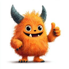 Fototapeta premium Adorable spooky cartoon character pointing at you illustration.