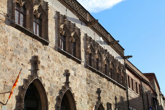 Loge de Mer, Medieval building in Perpignan city in Roussillon region, France. Town in French Catalonia.
