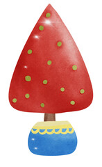 red and yellow chistmas tree