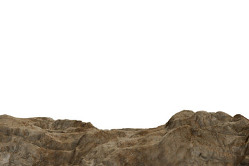 A desolate, rugged terrain of textured brown and grey geological formations occupies the lower...