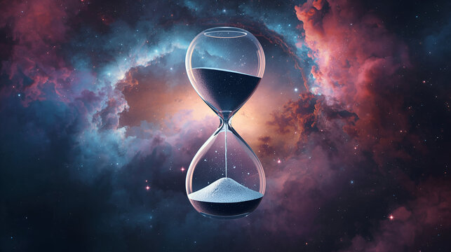 Celestial Hourglass Floating in Space