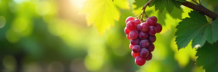 A single, ripe grape hangs precariously from a vine, ready to be harvested  Sunlight streams through the leaves, casting dappled shadows on the delicate fruit ,  delicious,  shadows