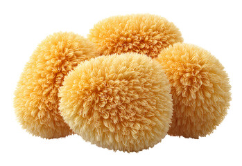 Yellow Pompoms: Decorative Balls for Crafts and Design with Soft Texture and Playful Appeal