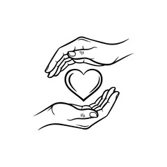 Two hands gently protect a heart, symbolizing care, love, and support