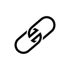 Simple chain link icon in black and white, representing connection and partnership