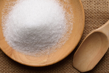 Refined white sugar is made from naturally sweet sugarcane for cooking food and beverages