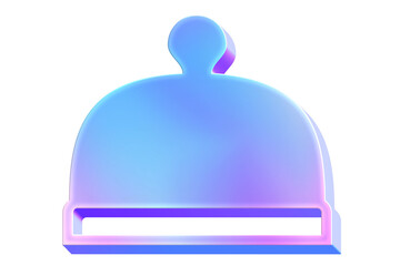 3D Iridescent Gradient Beanie Hat Icon in Blue, Purple, and Pink, Symbolizing Winter Fashion and Cold Weather, as UI buttons, as a Transparent PNG