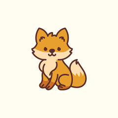 Cute Forest Fox Character Icon