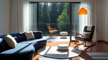 luxurious bedroom interior design with blue rate theme 