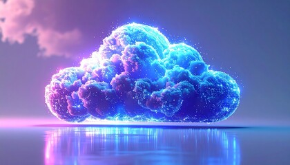 Neon cloud digital concept