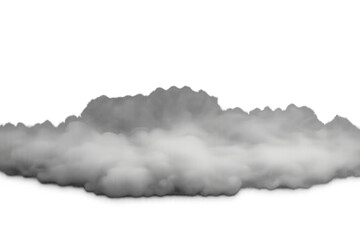 White smoke, fog, or steam effect on a transparent background, depicting a cloud, vapor, or mist for abstract overlay