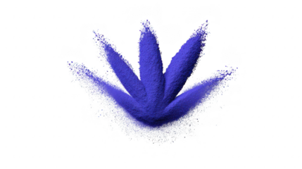 Blue powder explosion in abstract flower shape, isolated on transparency background, vibrant and dynamic, symbolizing creativity and energy, perfect for modern design concepts