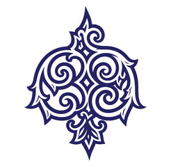 Elegant vector ornamental design with intricate swirls and decorative floral elements in blue