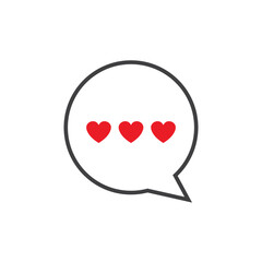 speech bubbles with a heart