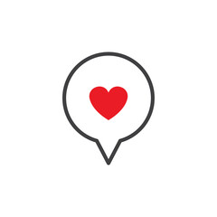 speech bubbles with a heart