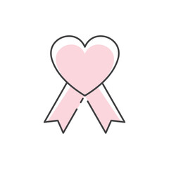 Pink breast cancer awareness ribbon