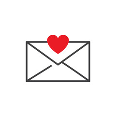  envelope with a red heart