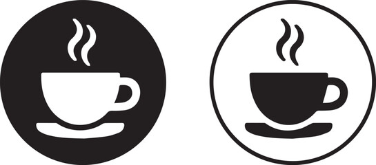 coffee cup logo icon simple round black white beverage
